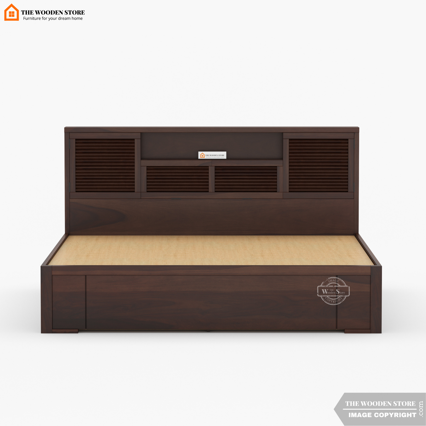 Franklin Hydraulic Bed With Storage (Queen Size, Walnut Finish)