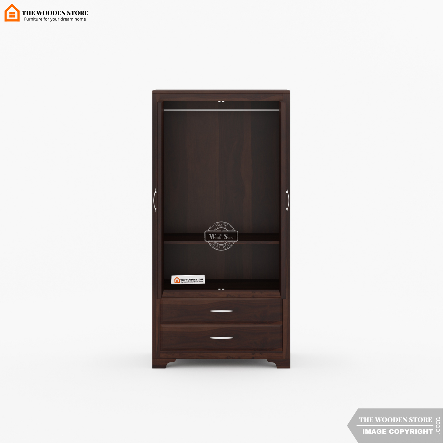 Griffin 2 Door Multi-Utility Wardrobe (Walnut Finish)