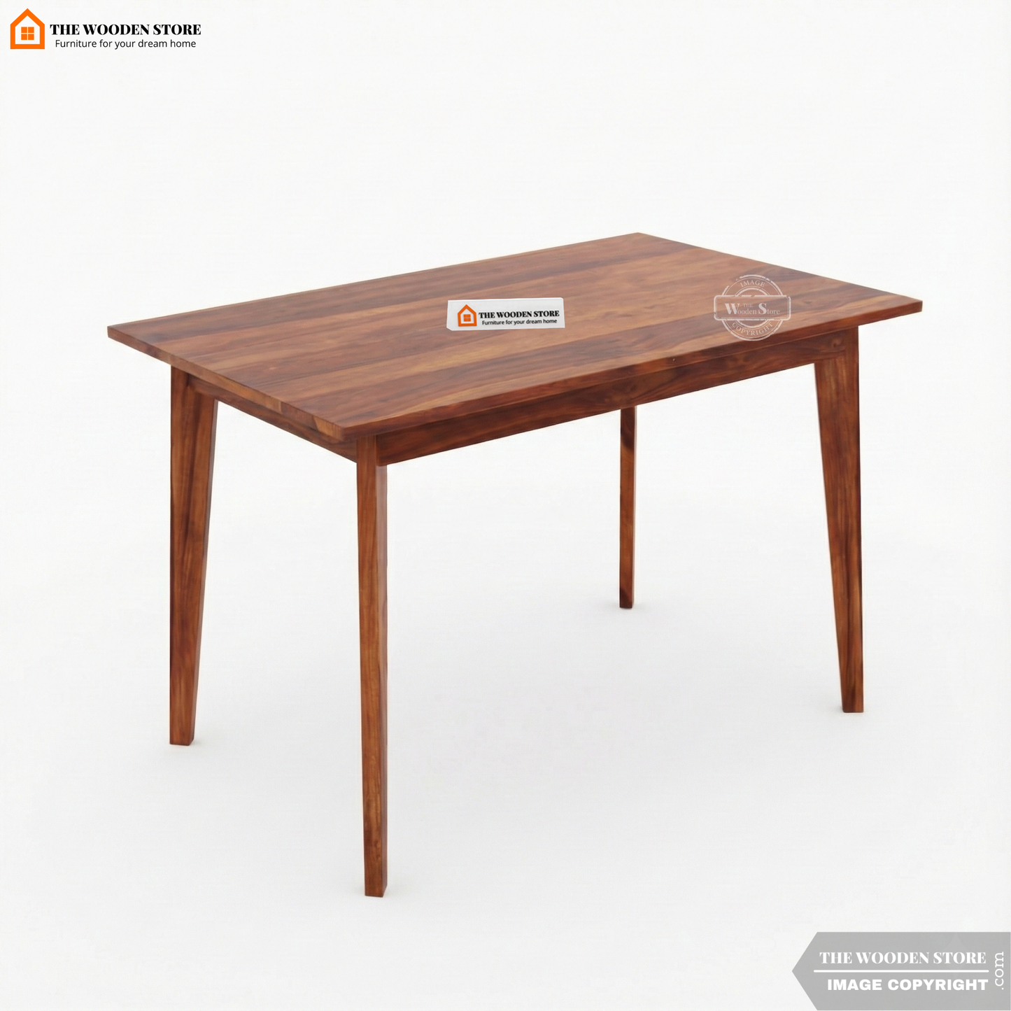 Sienna 4 Seater Sheesham Wood Dining Set with Cushioned Chairs (Honey Finish)