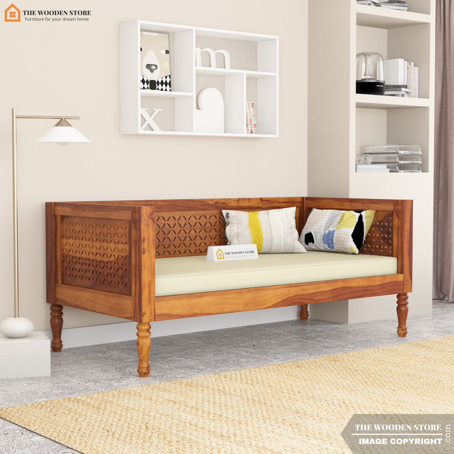 Angel Divan with Mattress (Honey Finish)