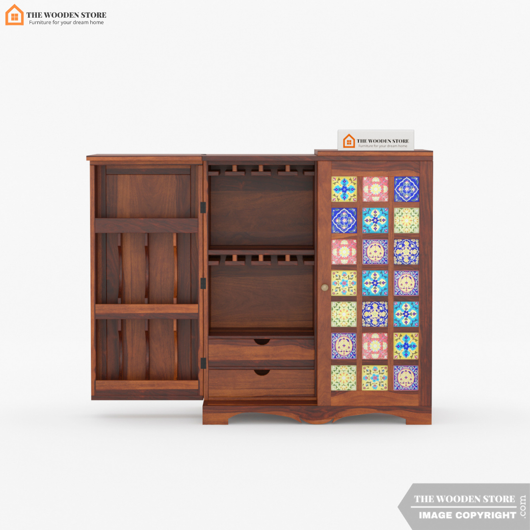 Bunny Bar Cabinet (Honey Finish)