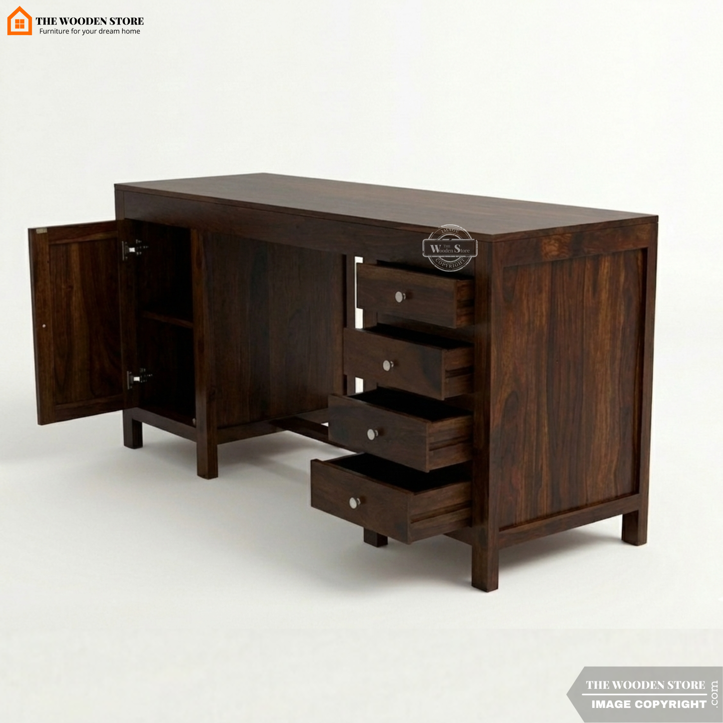 Brooklyn Study Table (Walnut Finish)