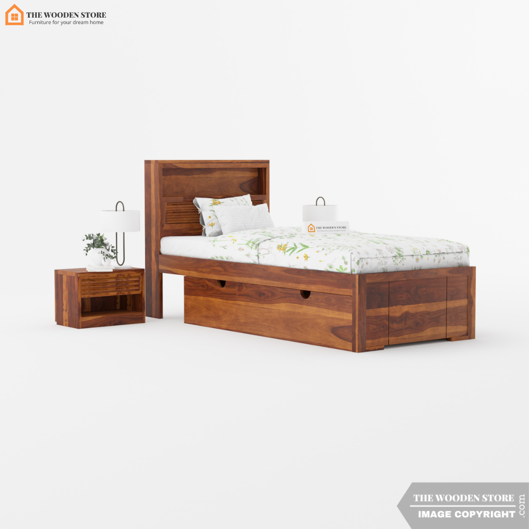 Franklin Single Bed With Storage (Honey Finish)