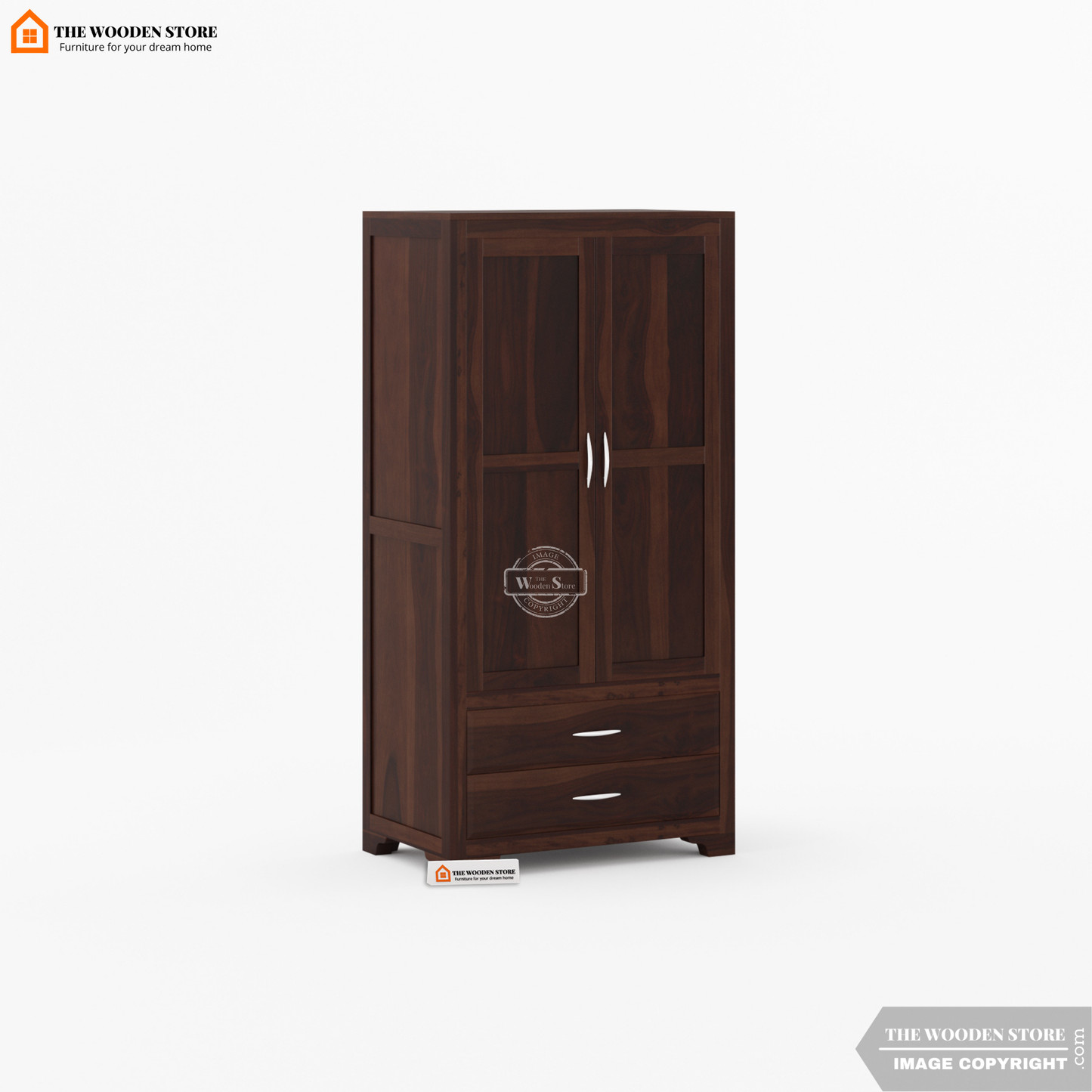 Griffin 2 Door Multi-Utility Wardrobe (Walnut Finish)