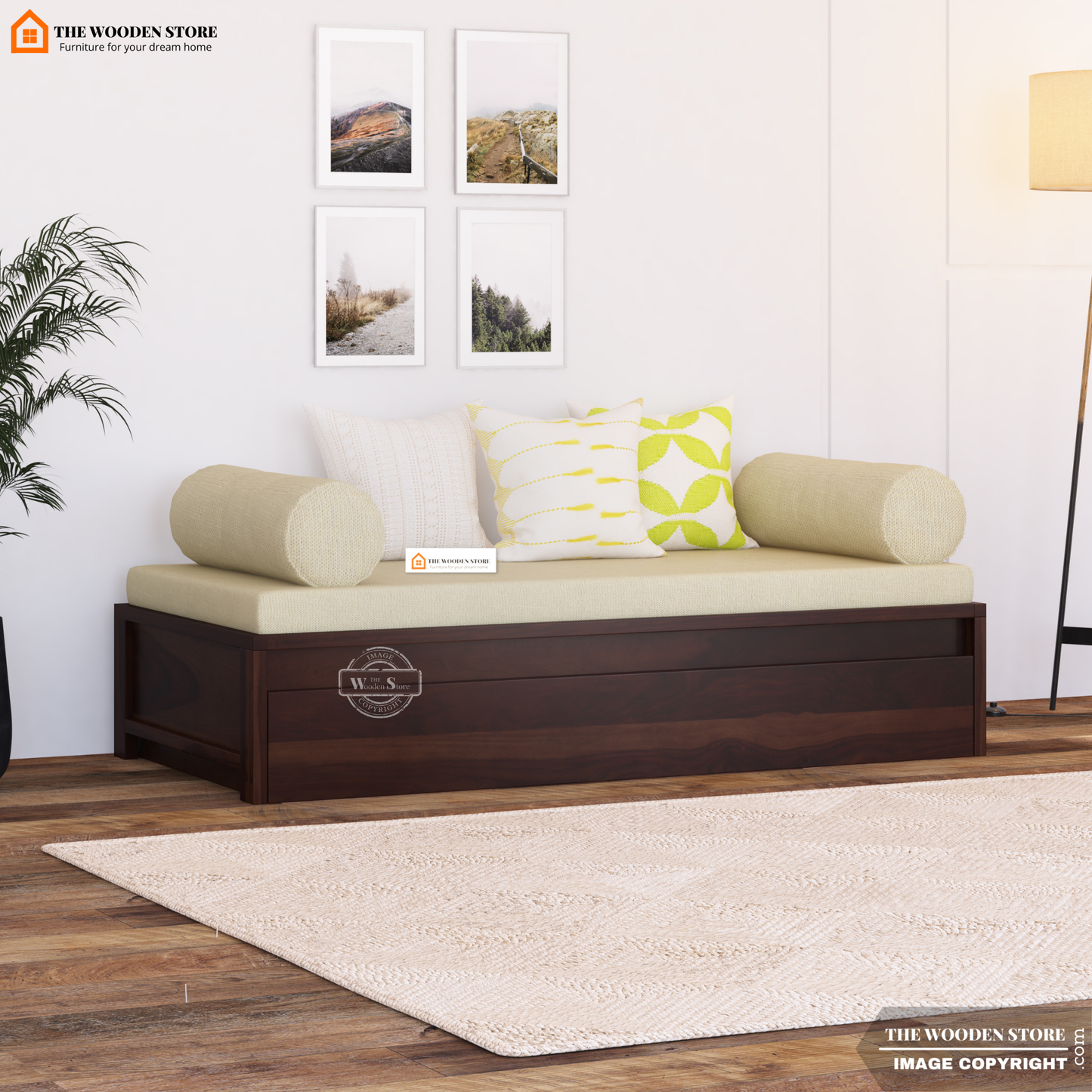 Mantra Divan with Mattress (Walnut Finish)