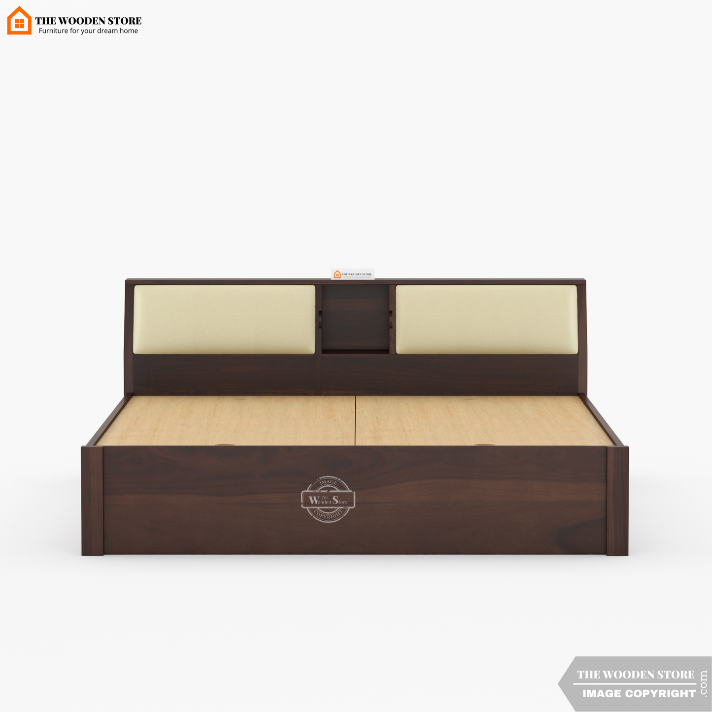 Walker Bed without Storage (King Size, Walnut Finish)