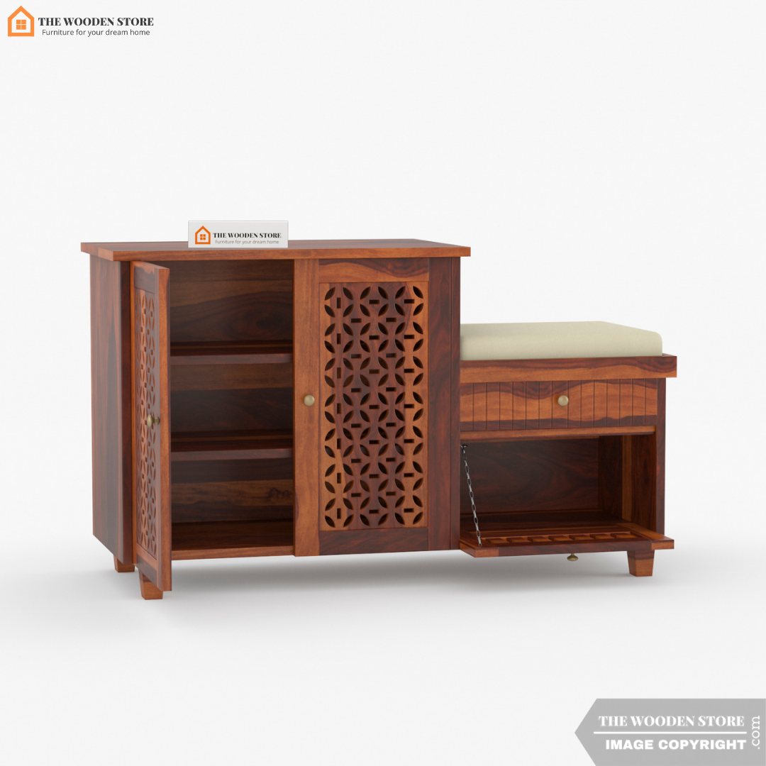 Daffy Shoe Rack (Honey Finish)