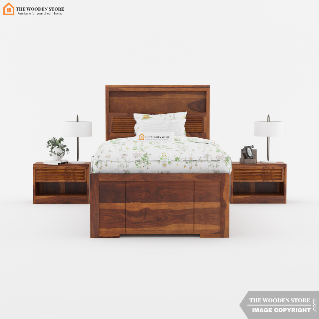 Franklin Single Bed With Storage (Honey Finish)