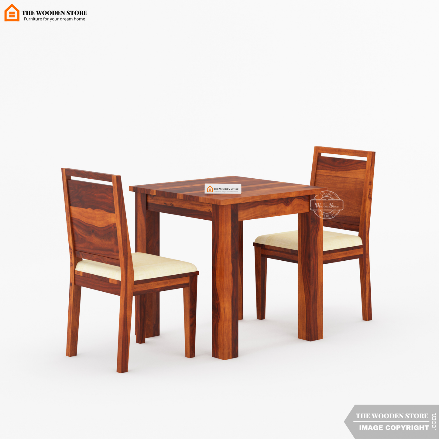 Oswald 2 Seater Dining Set (Honey Finish)