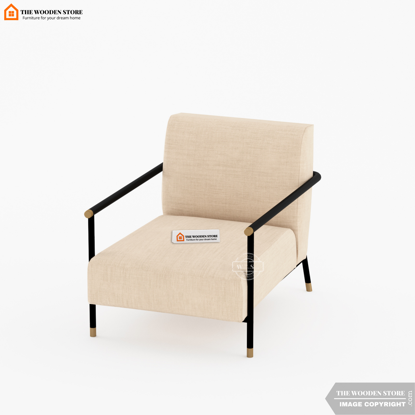 Monarch Metal Lounge Chair (Soft Vanilla)