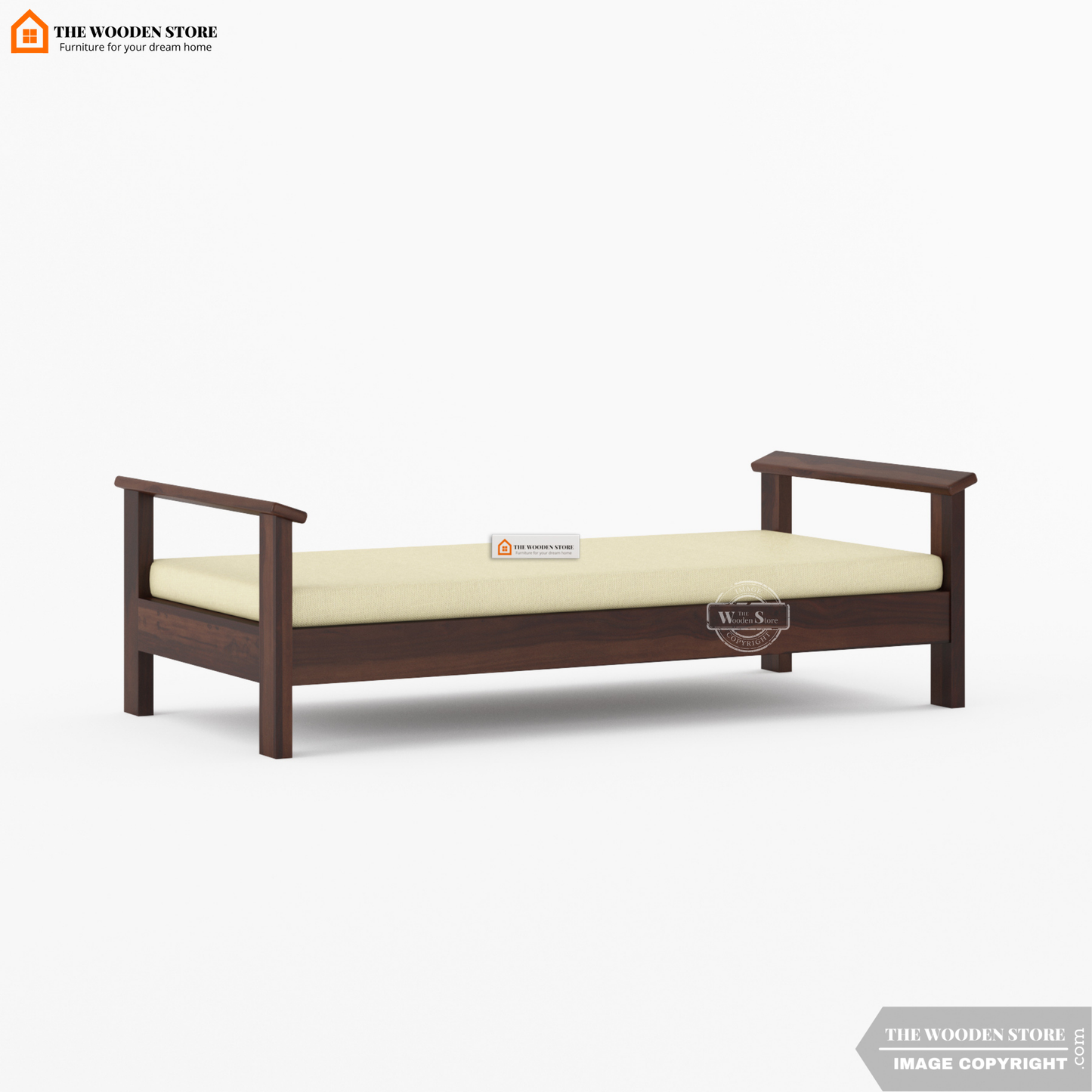 Suhara Divan with Mattress (Walnut Finish)