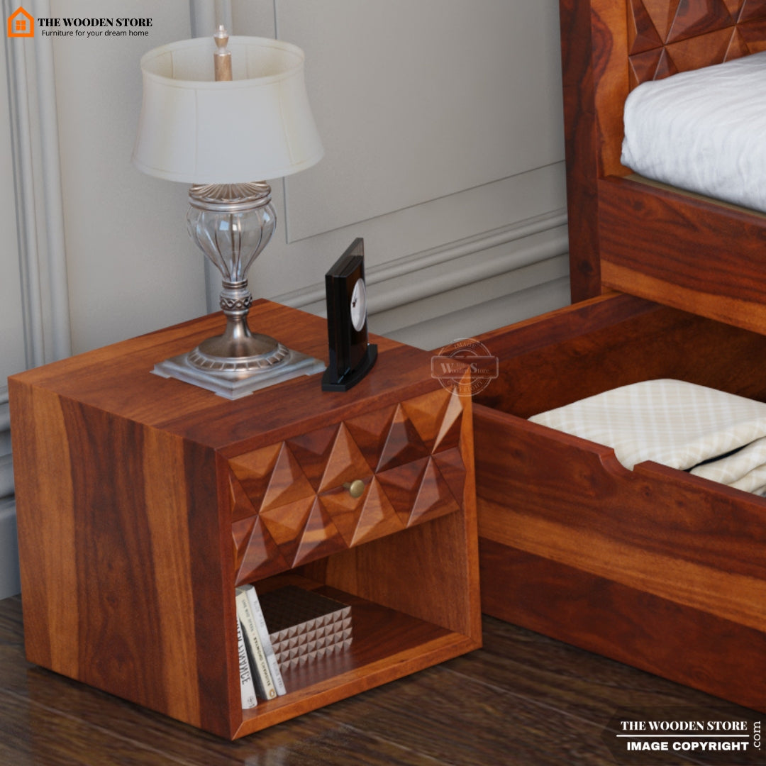 Radiant Bedside Table (Honey Finish)