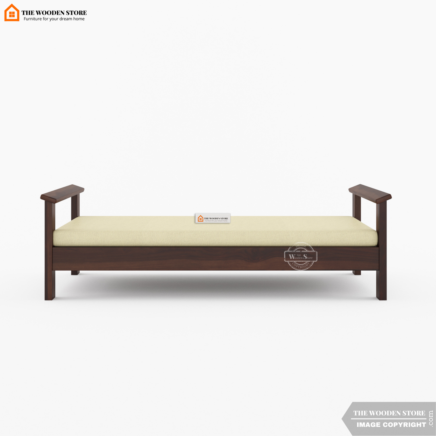 Suhara Divan with Mattress (Walnut Finish)