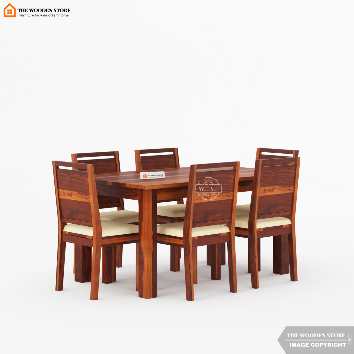Oswald 6 Seater Dining Set (Honey Finish)