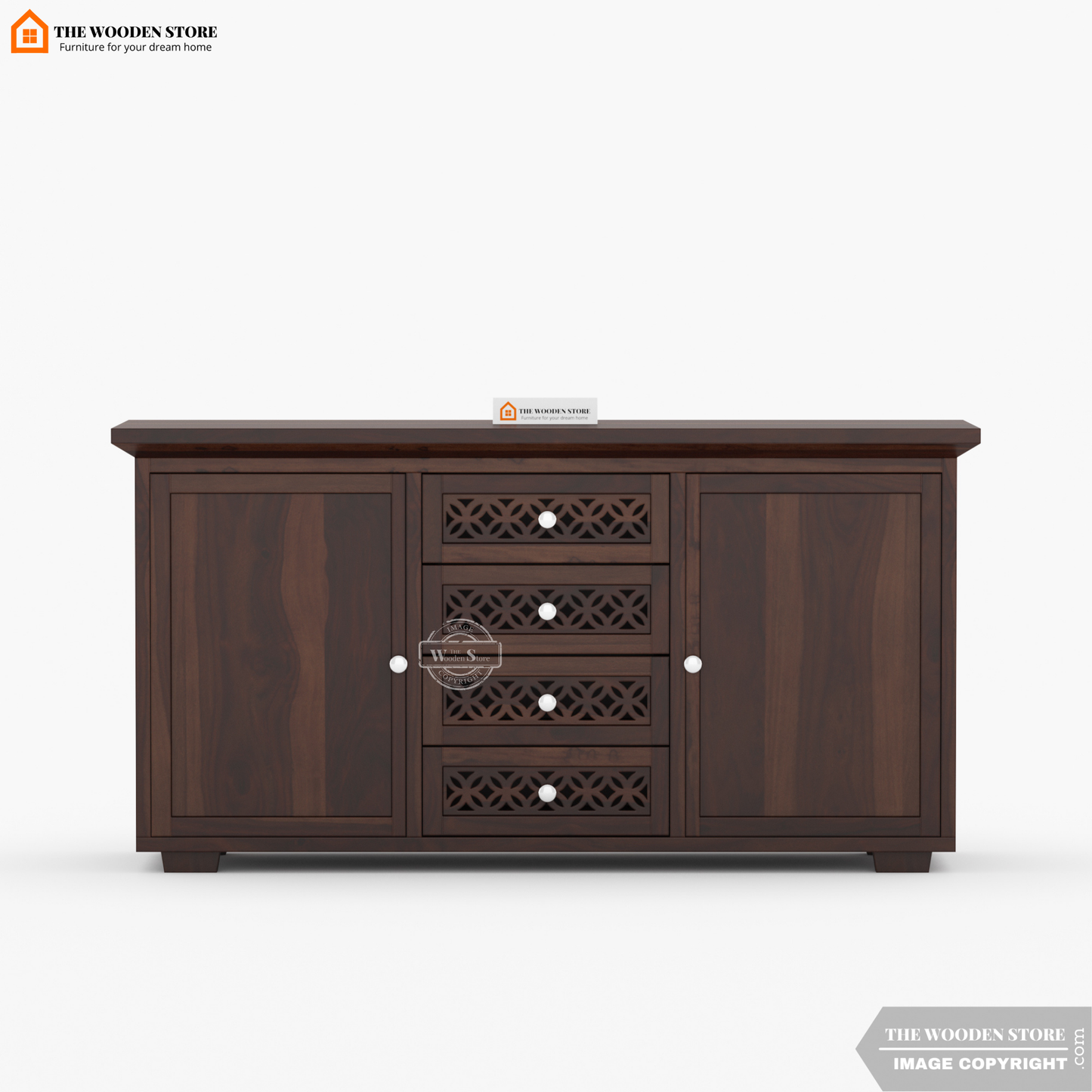 Daffy Cabinets and Sideboard (Walnut Finish)