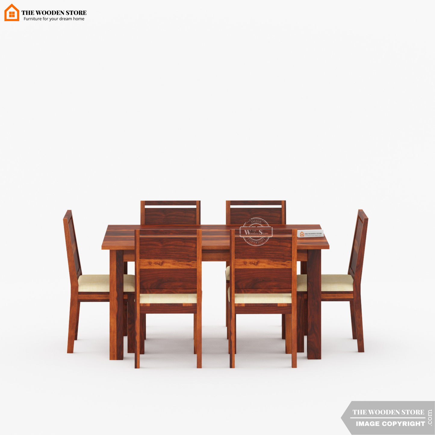 Oswald 6 Seater Dining Set (Honey Finish)