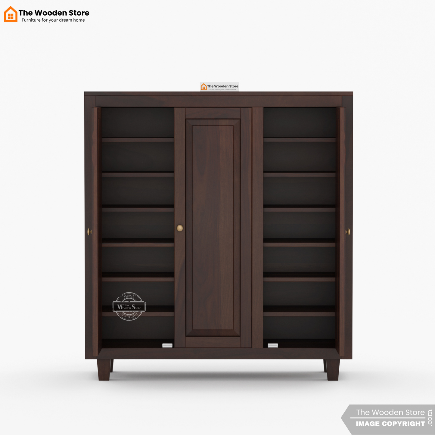 Elden Shoe Cabinet (Walnut Finish)