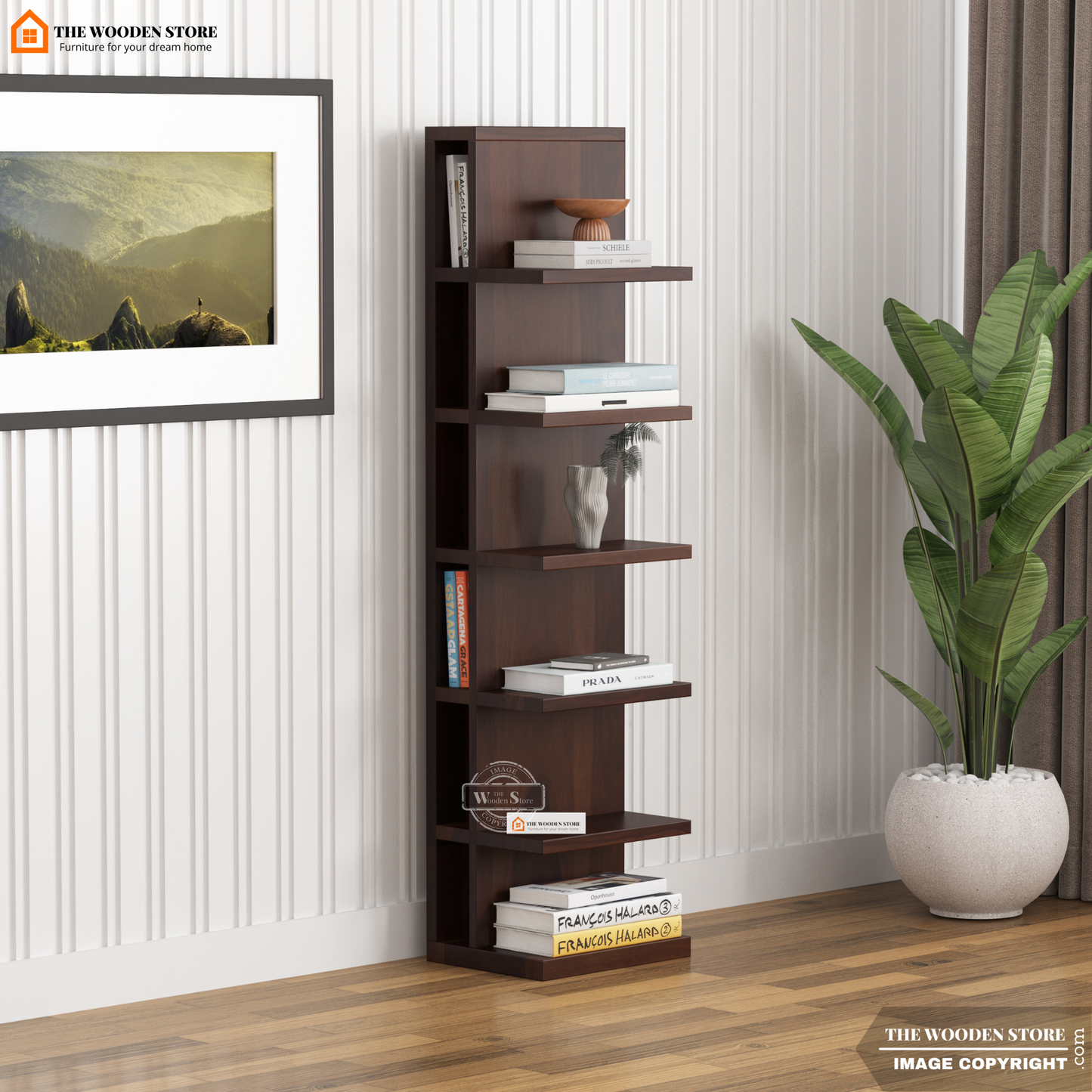 Shelfie Magazine Rack (Walnut Finish)