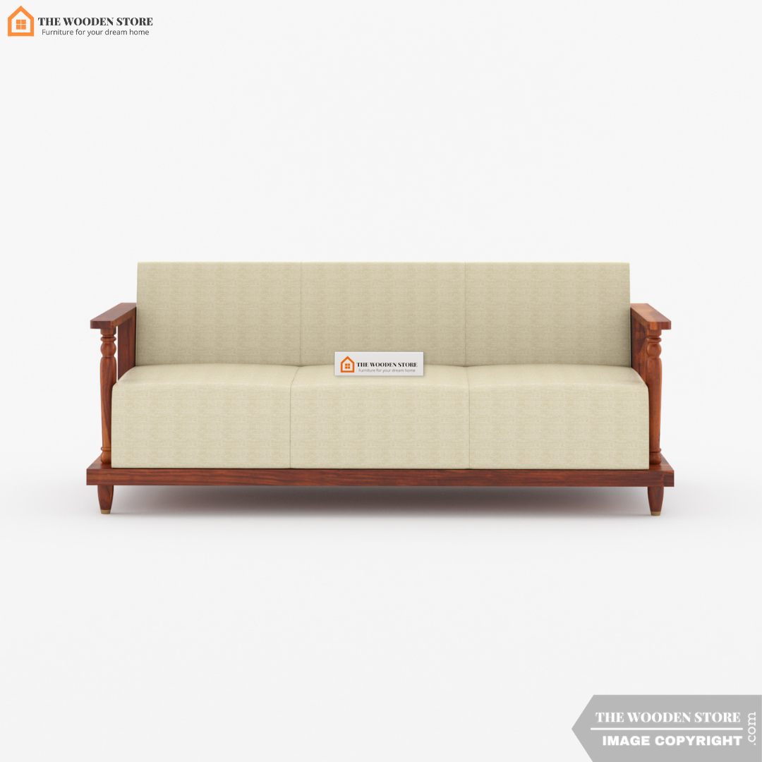 Gabriel 3 Seater Wooden Sofa (Honey Finish)