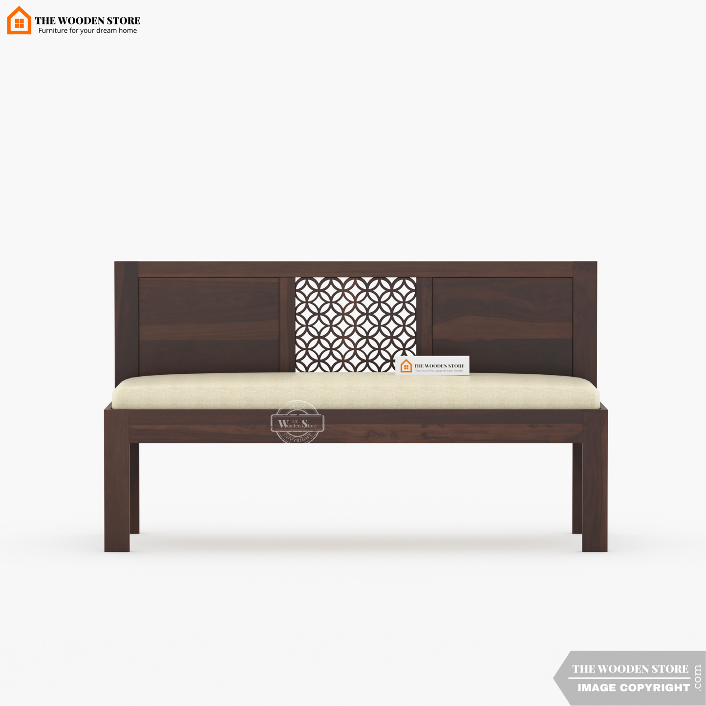 Daffy Bench With Back Rest (Walnut Finish)