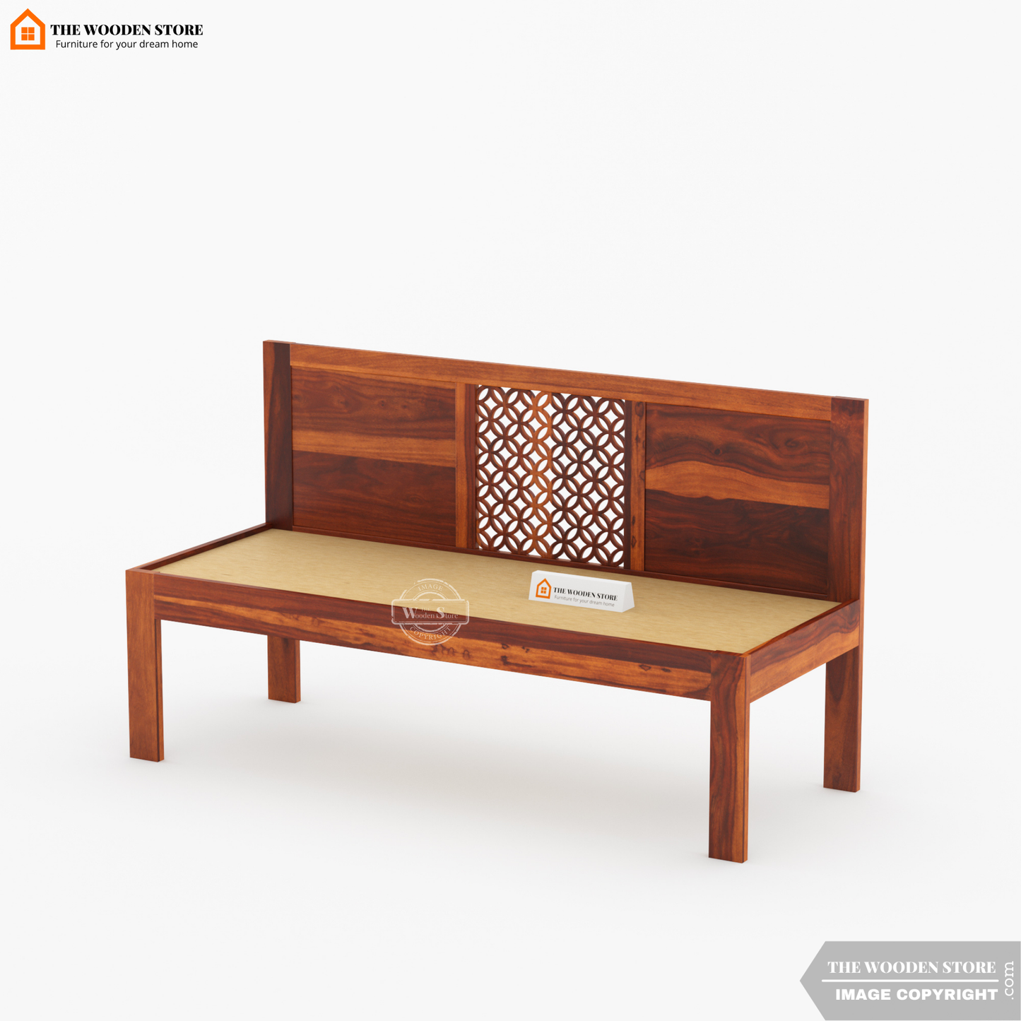 Daffy Bench With Back Rest (Honey Finish)