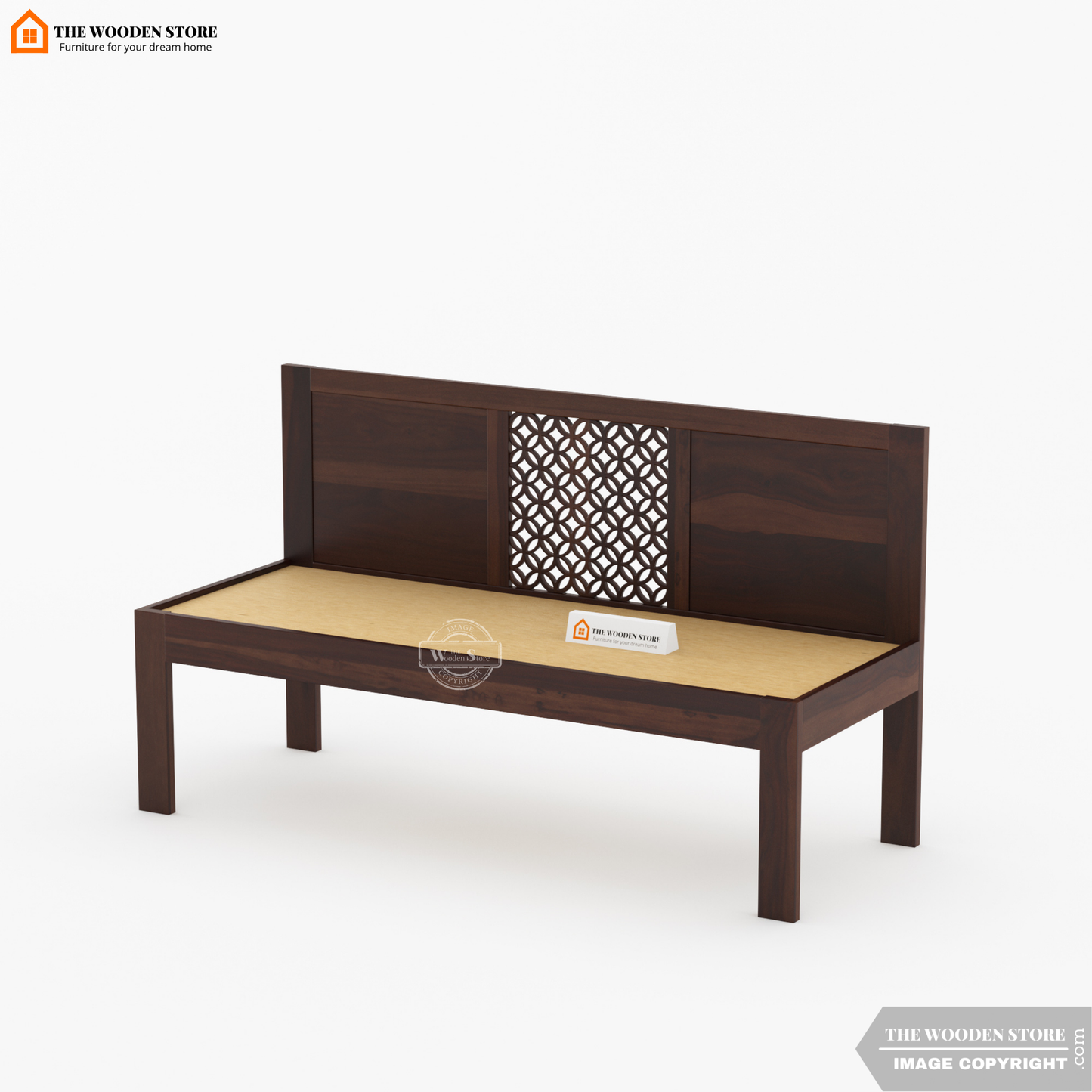 Daffy Bench With Back Rest (Walnut Finish)