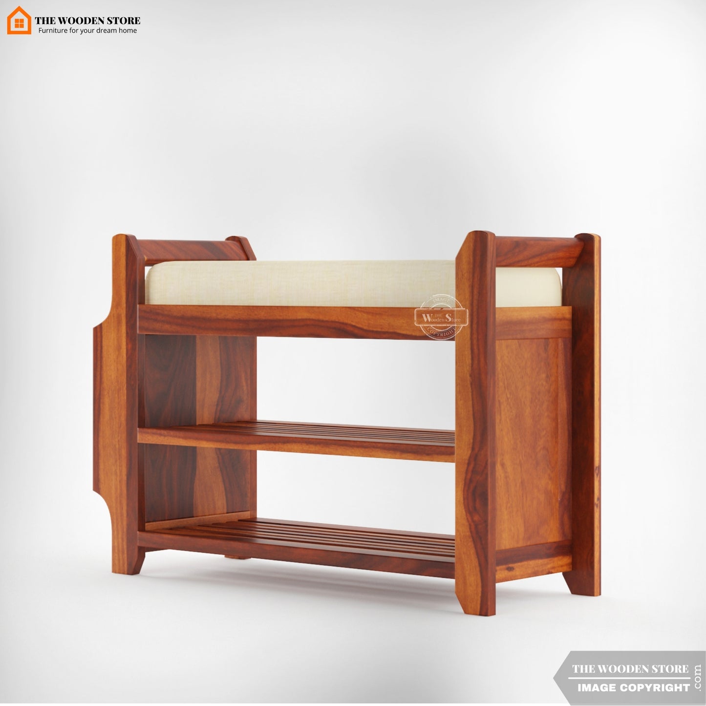 Trinity Shoe Rack (Honey Finish)