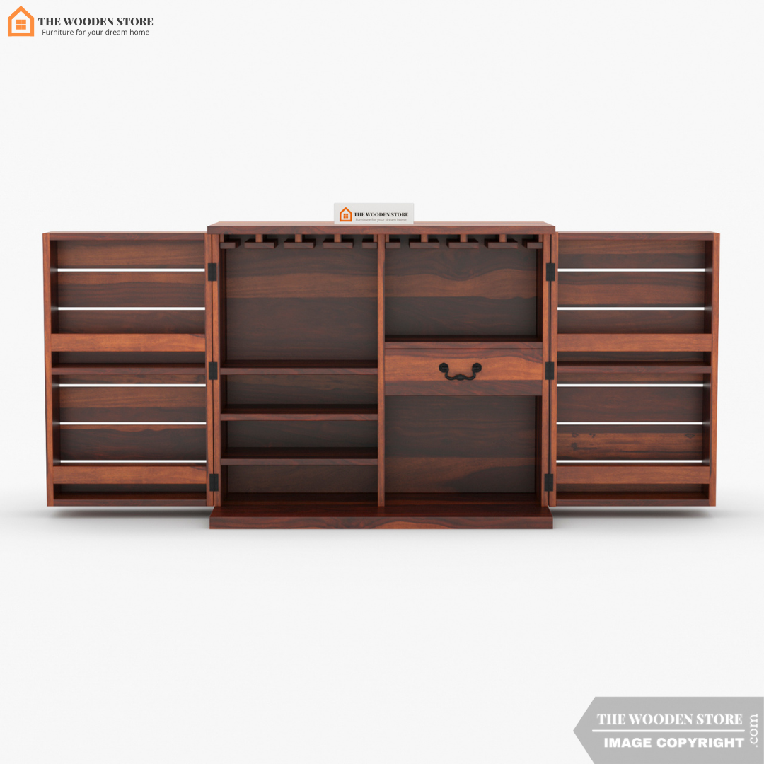 Abigail Bar Cabinet (Honey Finish)