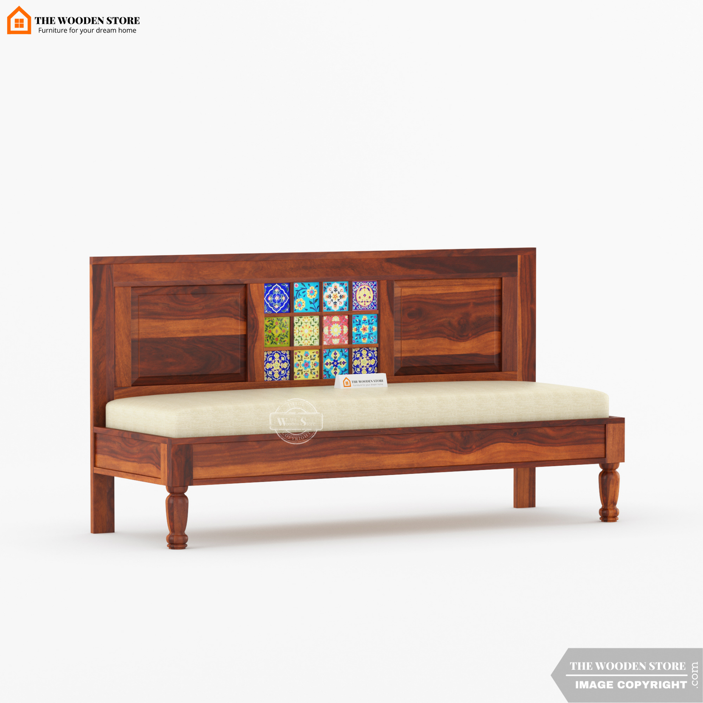 Bunny Bench With Back Rest (Honey Finish)