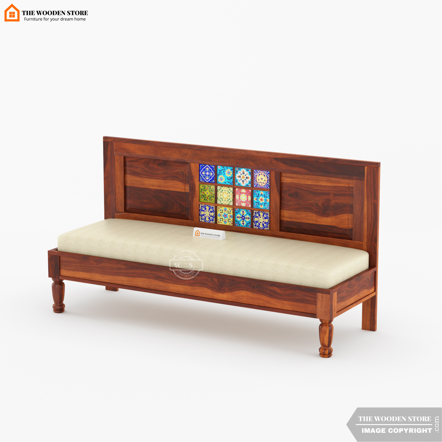 Bunny Bench With Back Rest (Honey Finish)
