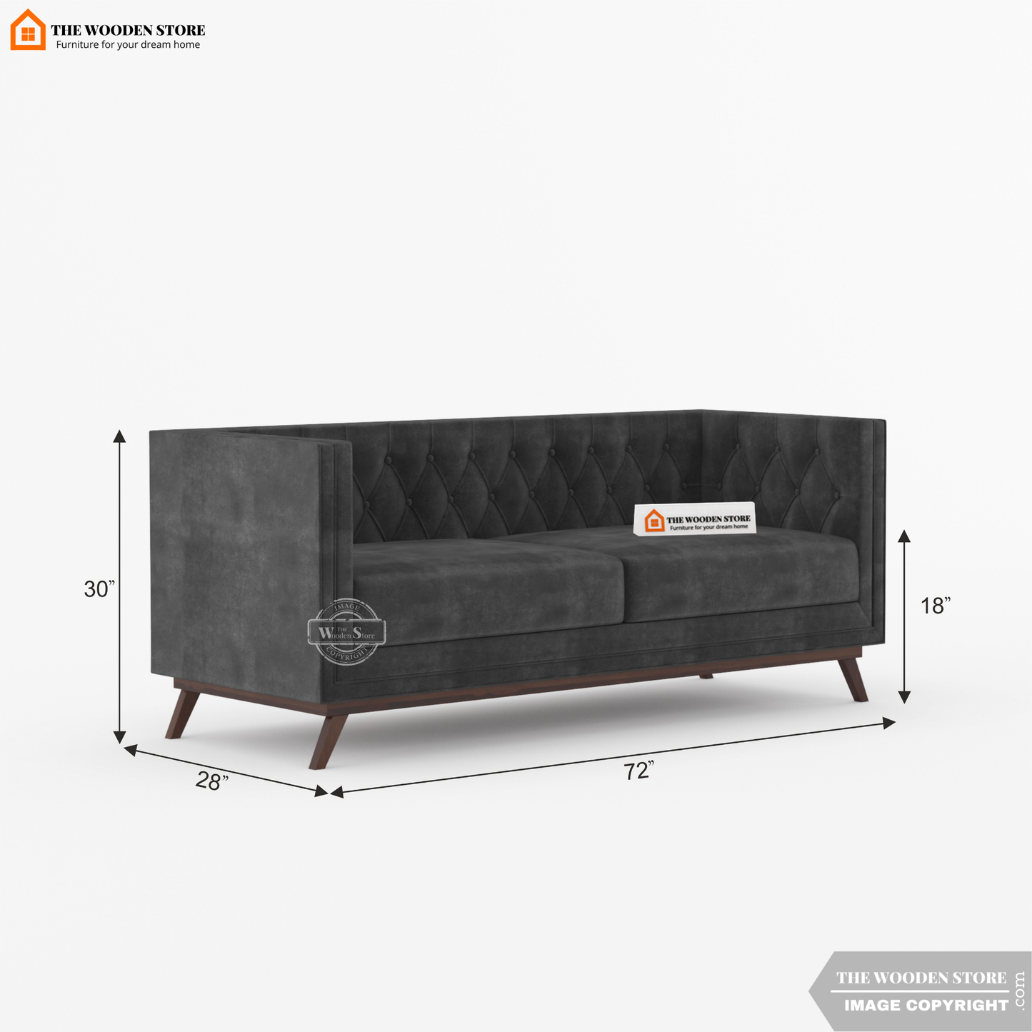 Cologne 3 Seater Fabric Sofa (Natural Grey)