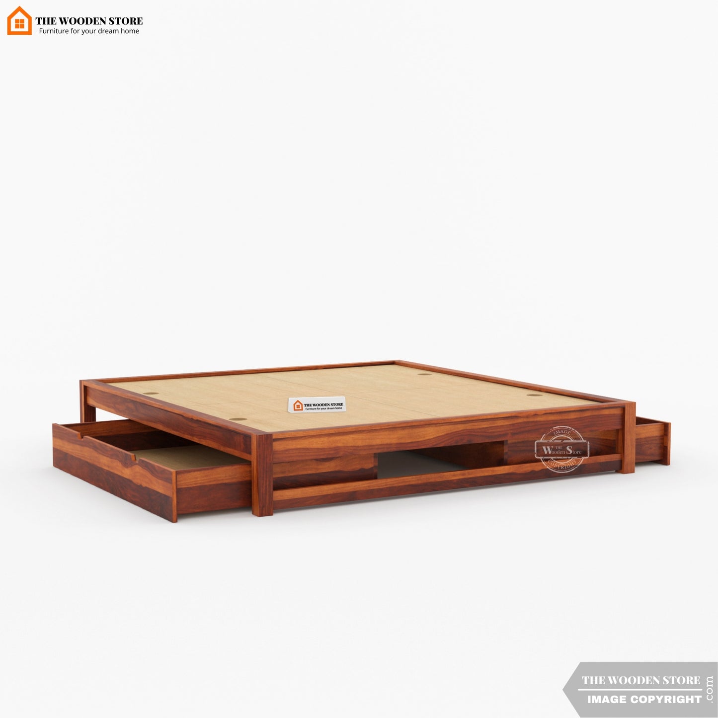 Stella Bed With Storage ( King Size, Honey Finish )