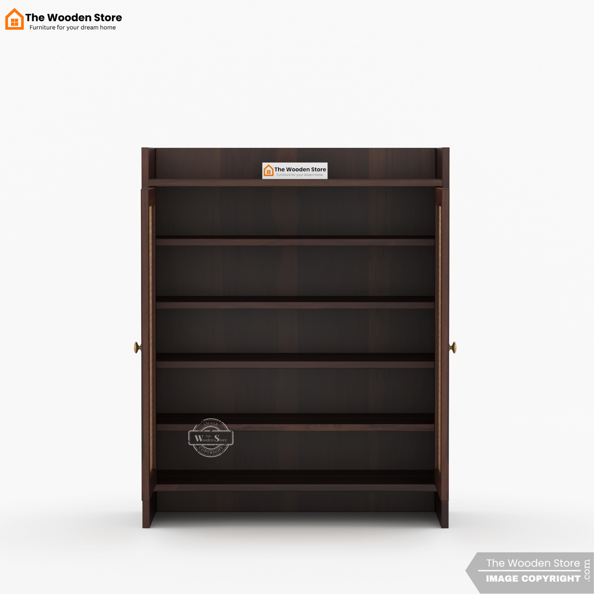 Karbon Shoe Rack & Bench Set with Cane Detailing (Walnut Finish)