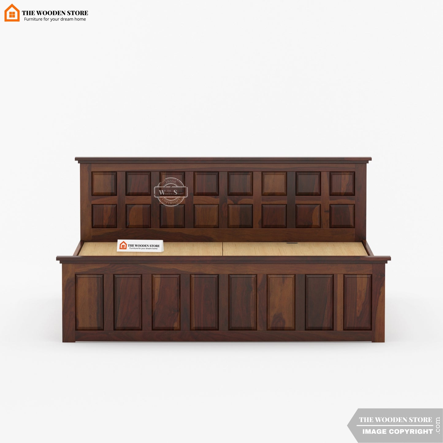 Paloma Bed without Storage (Queen Size, Walnut Finish)