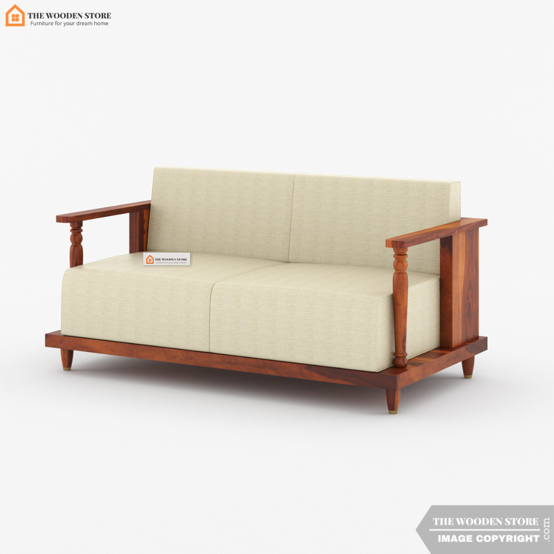 Gabriel 2 Seater Wooden Sofa (Honey Finish)