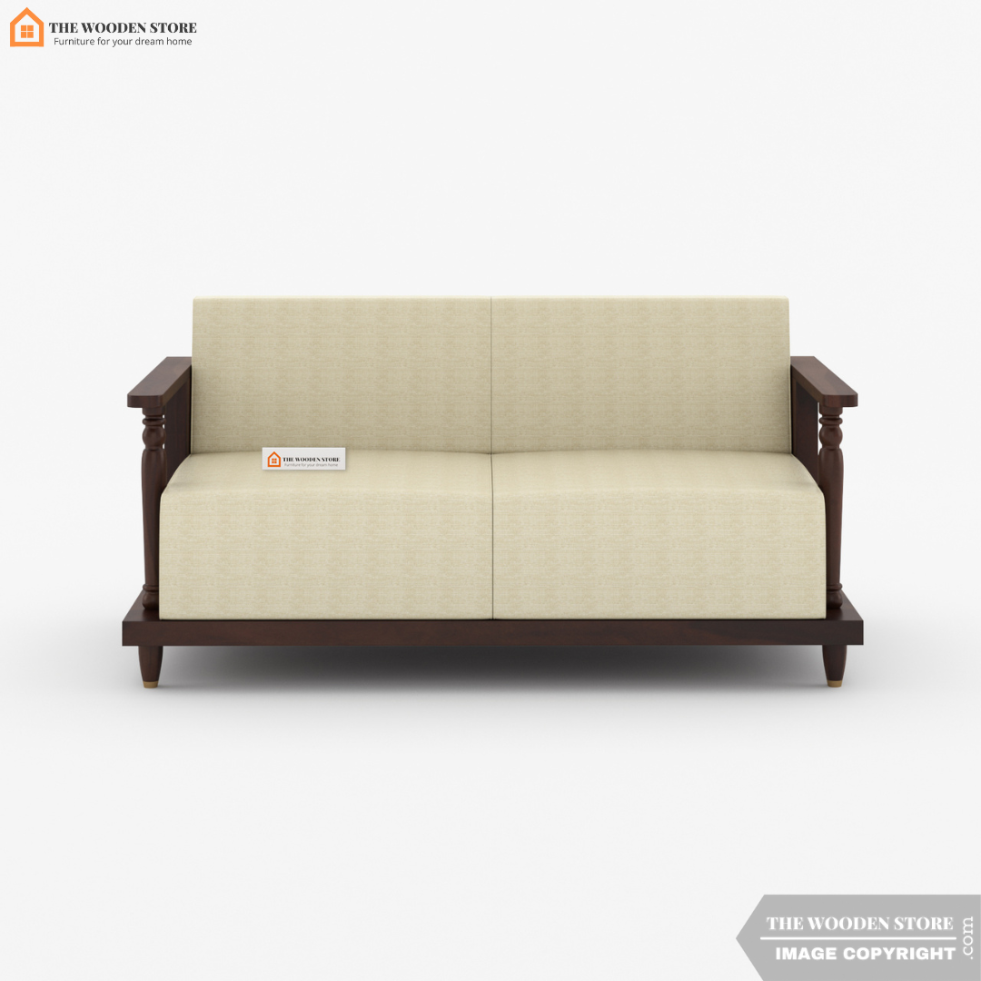 Gabriel 2 Seater Wooden Sofa (Walnut Finish)