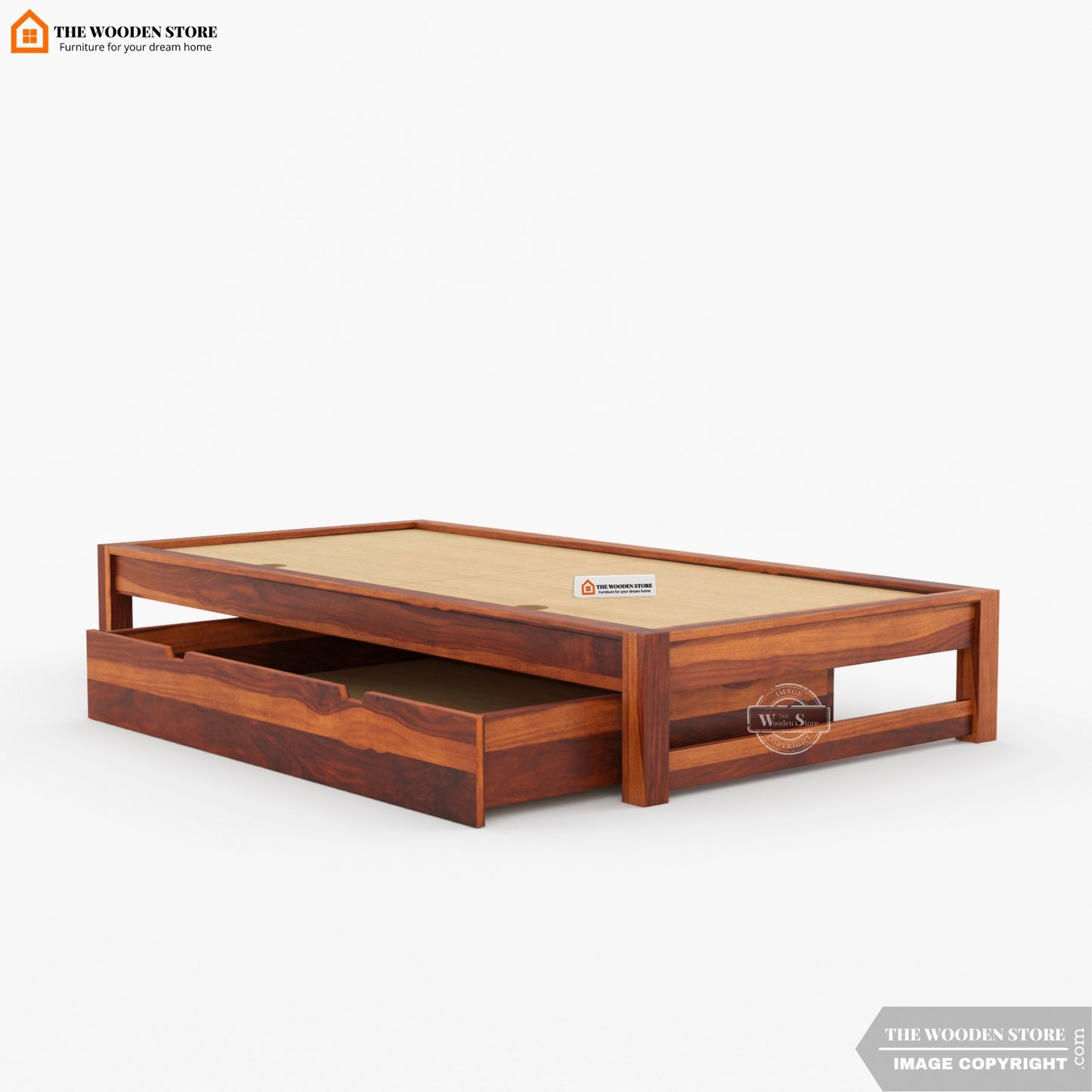 Stella Single Bed With Storage ( Honey Finish )
