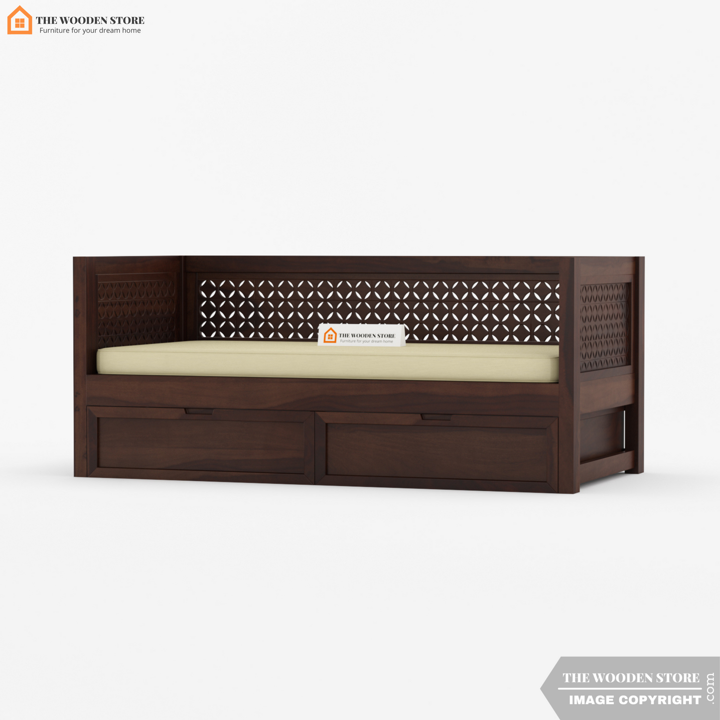 Angel Storage Divan With Mattress (Honey Finish)
