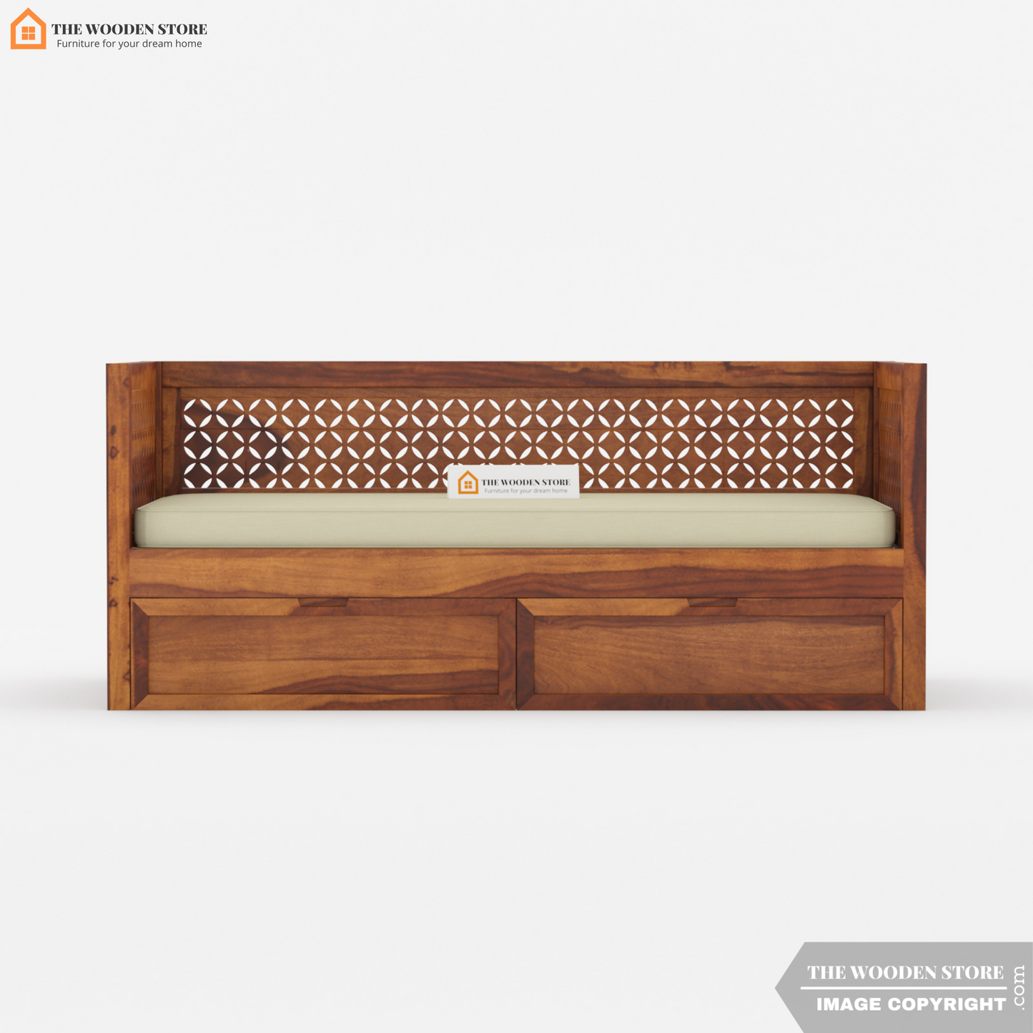 Angel Storage Divan With Mattress (Honey Finish)