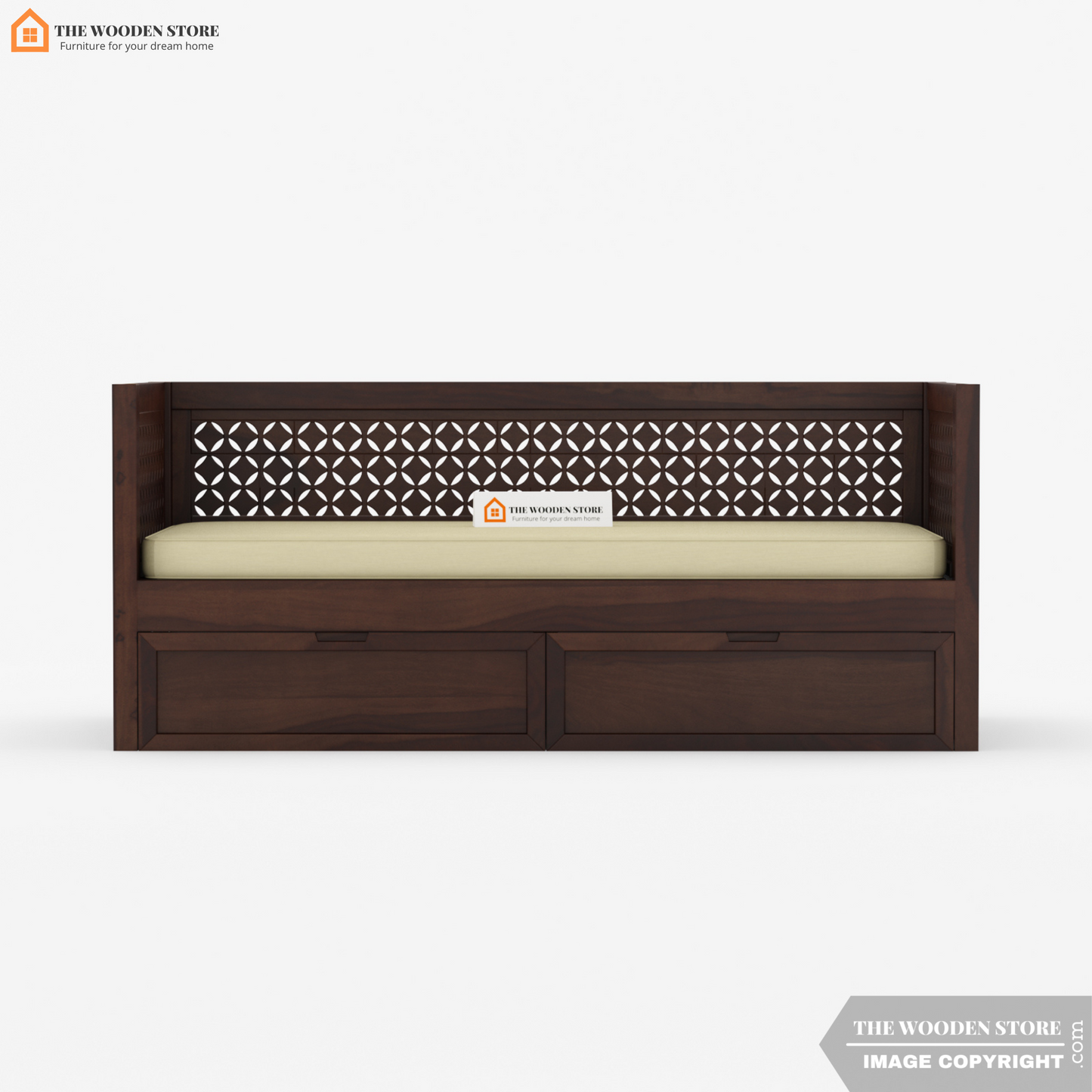 Angel Storage Divan With Mattress (Honey Finish)