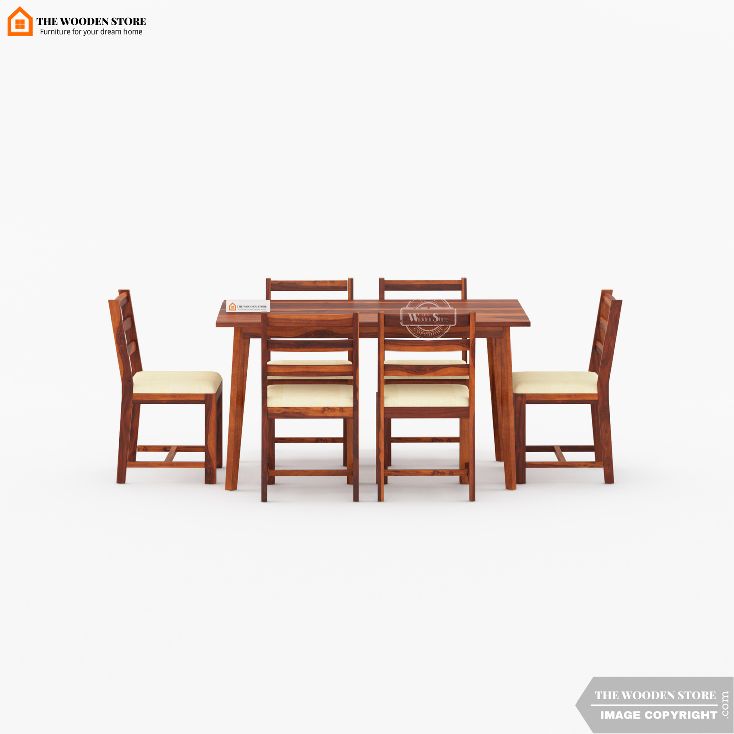 Sharon 6 Seater Dining Set (Honey Finish)