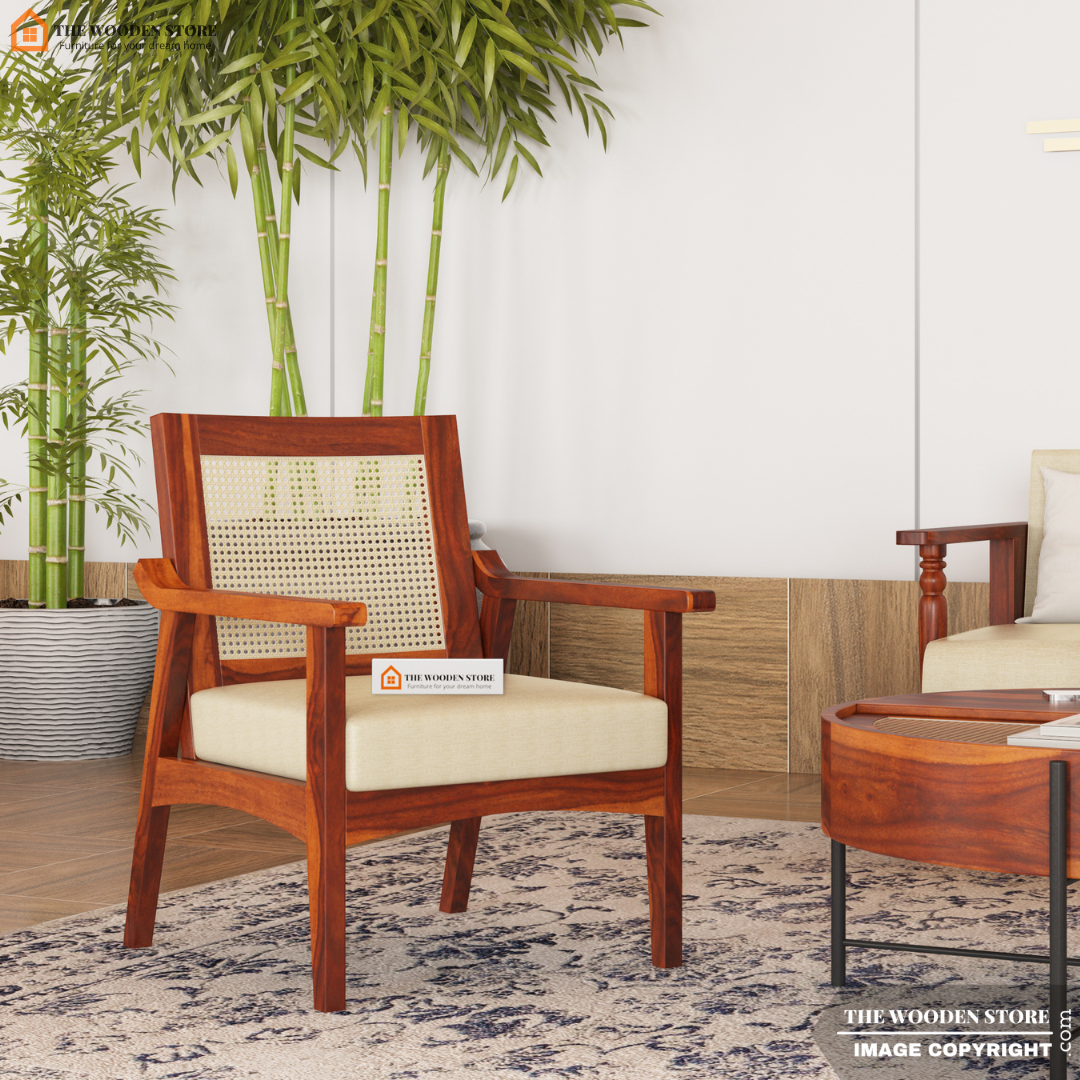 Dzire Cane Arm Chair (Honey Finish)