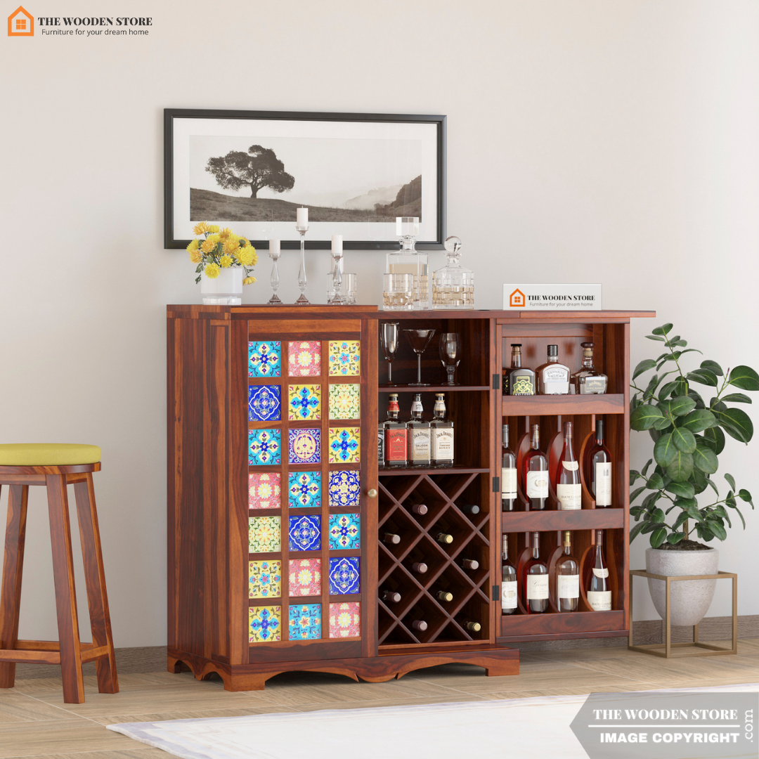 Bunny Bar Cabinet (Honey Finish)