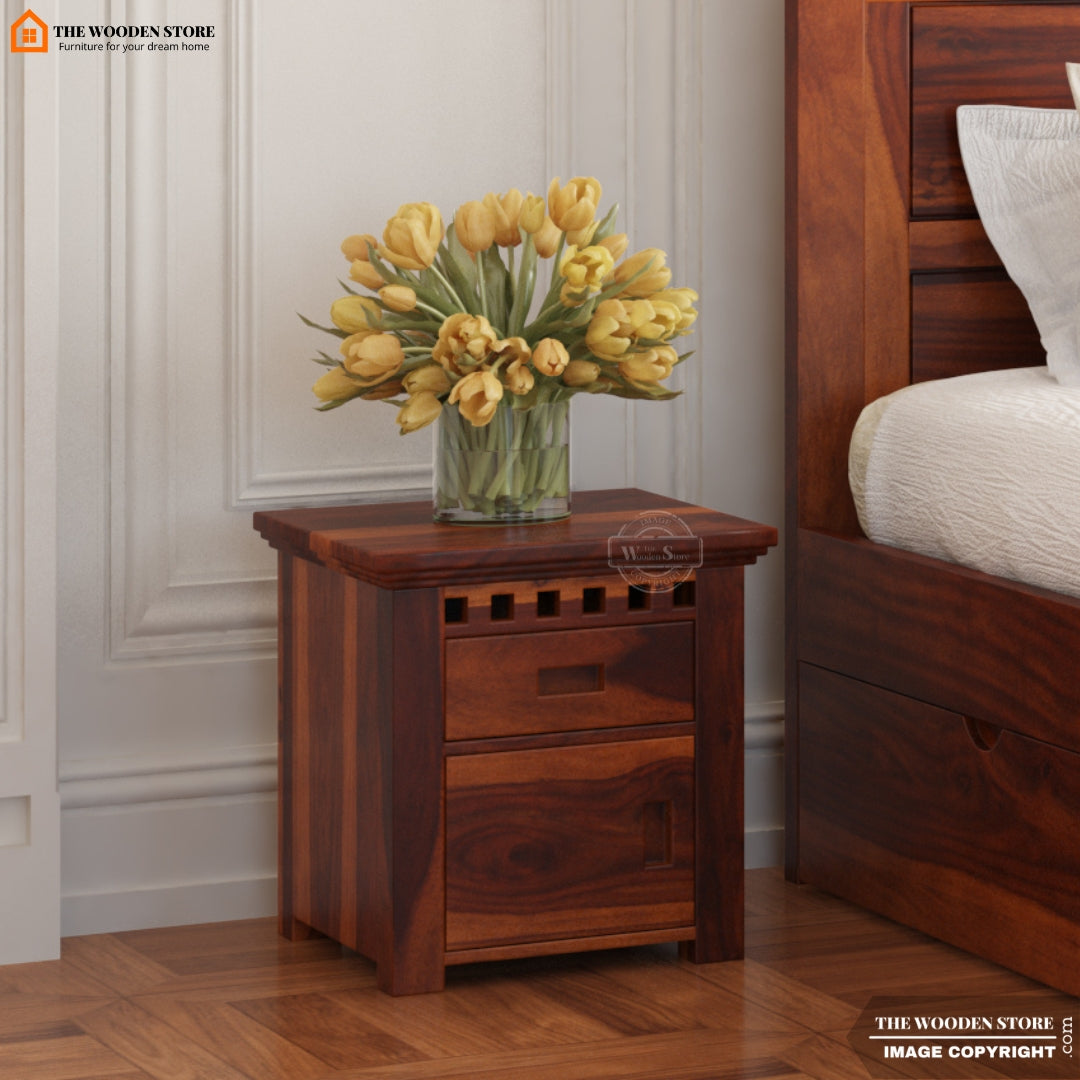 Donald Bedside Table (Honey Finish)