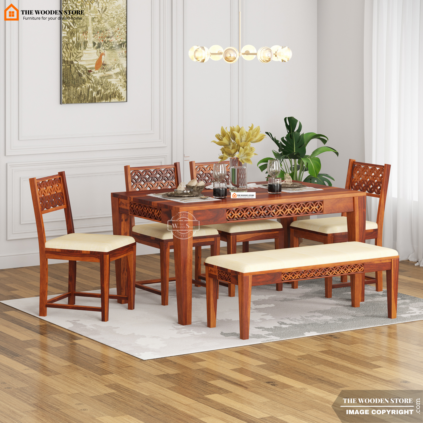 Daffy Dining Chair - Set of 2 (Honey Finish)