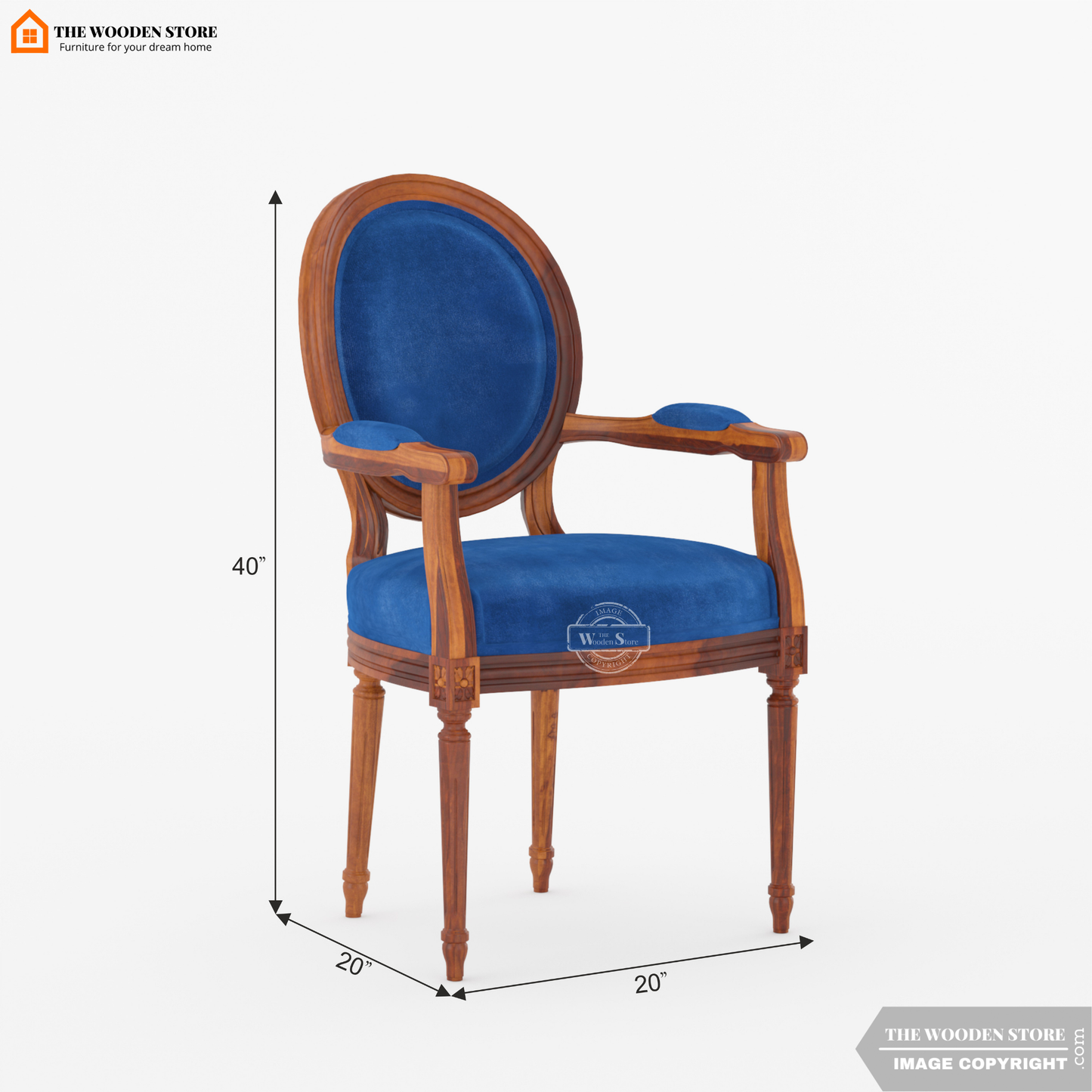 Louis Arm Chair (Marine Blue)