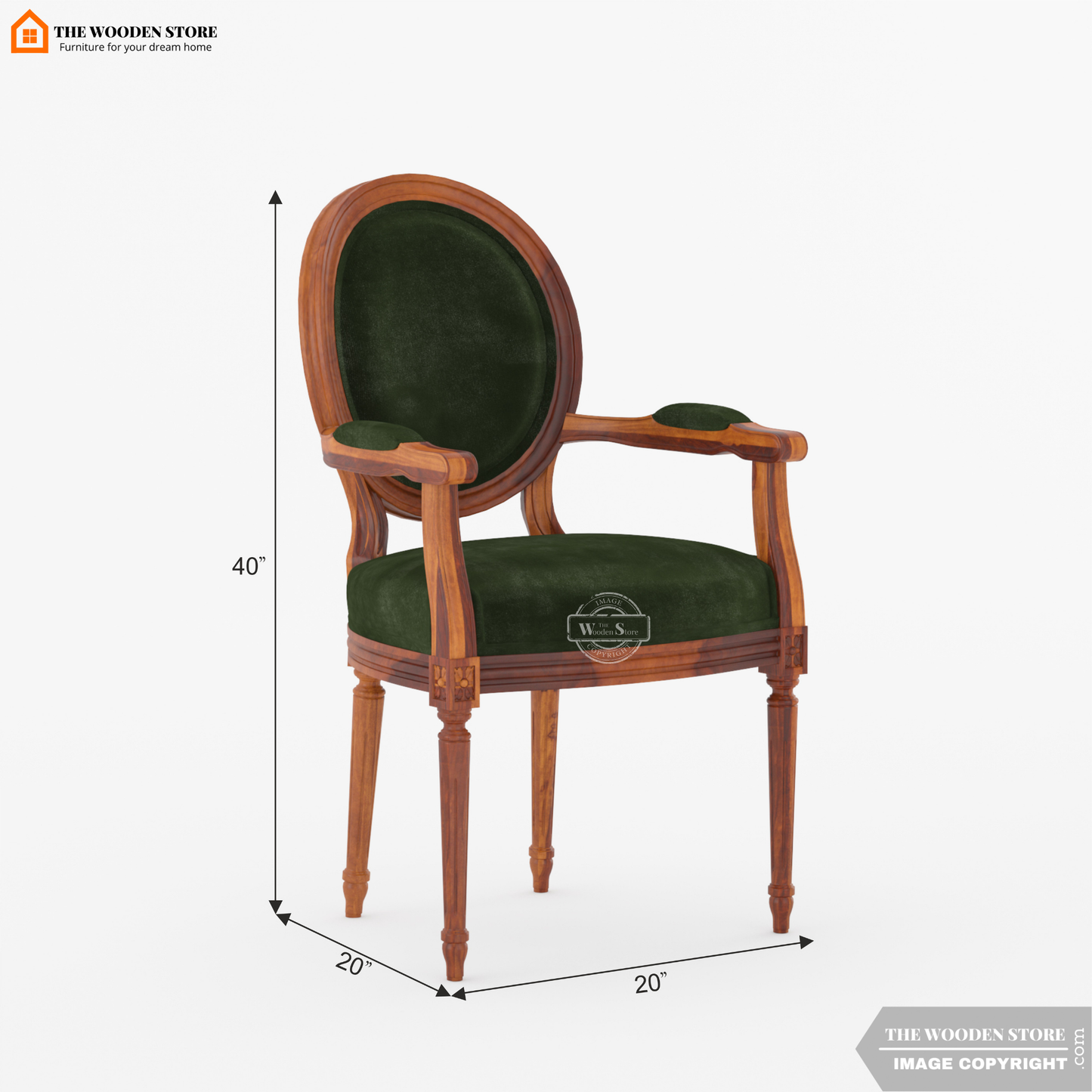 Louis Arm Chair (Olive Green)