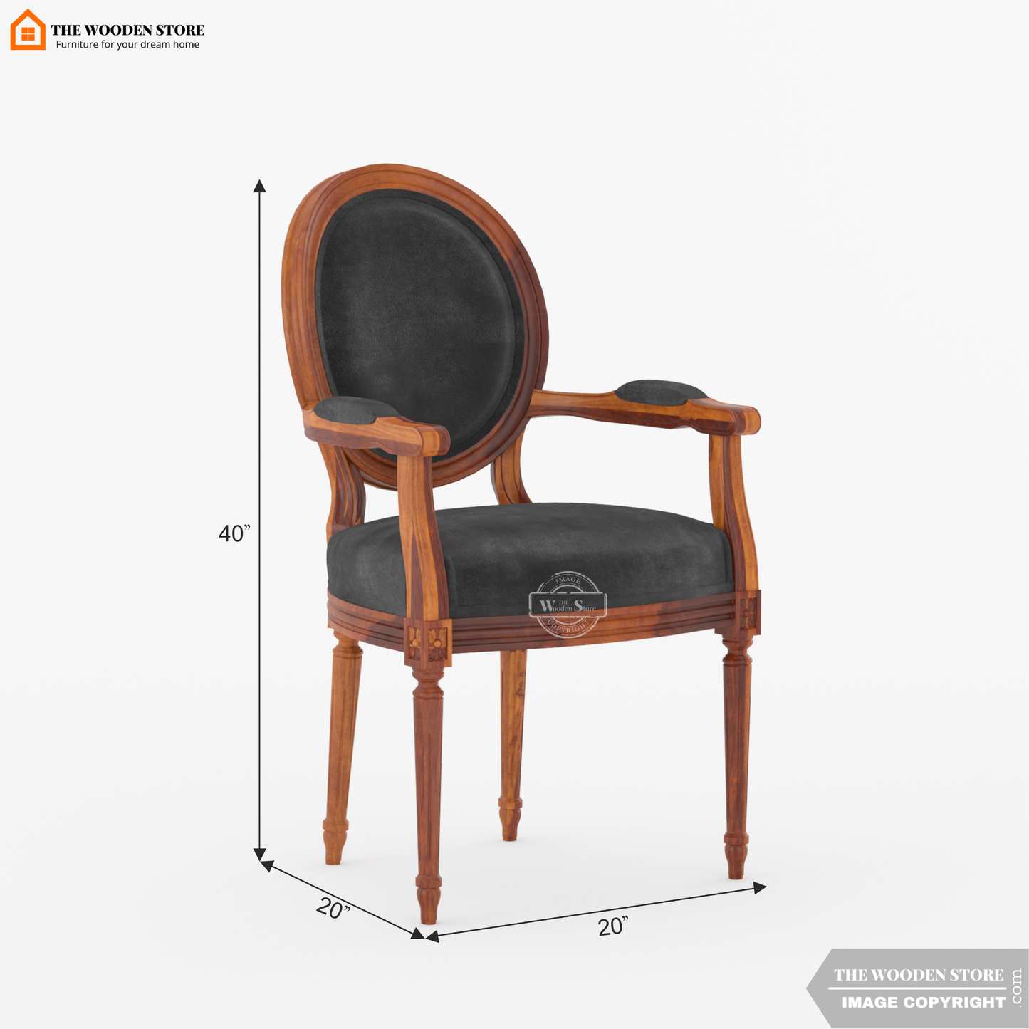 Louis Arm Chair (Natural Grey)