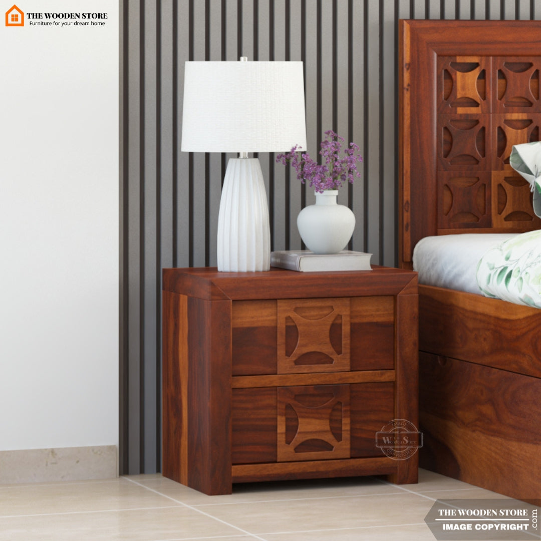Xavier Bedside Table (Honey Finish)
