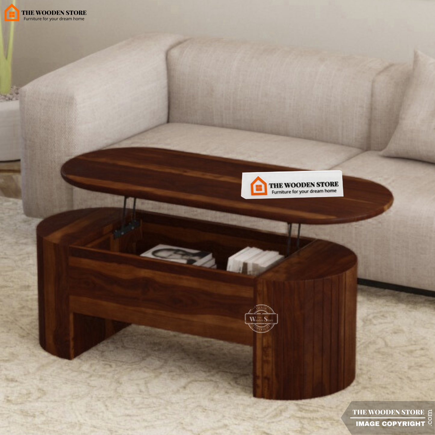 Breidy Lift Top Coffee Table (Walnut Finish)